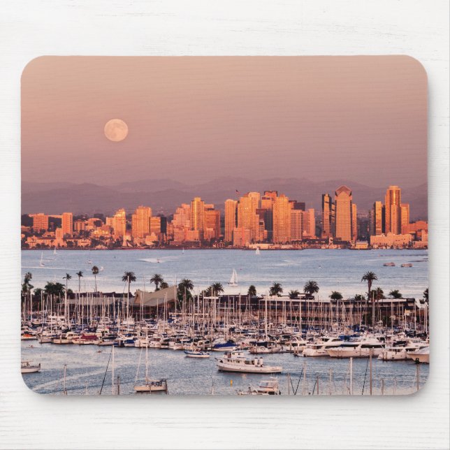 Tapis De Souris Pleine lune sur San Diego (Devant)