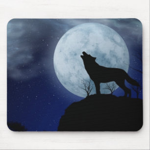 Tapis De Souris Pleine lune Wolf