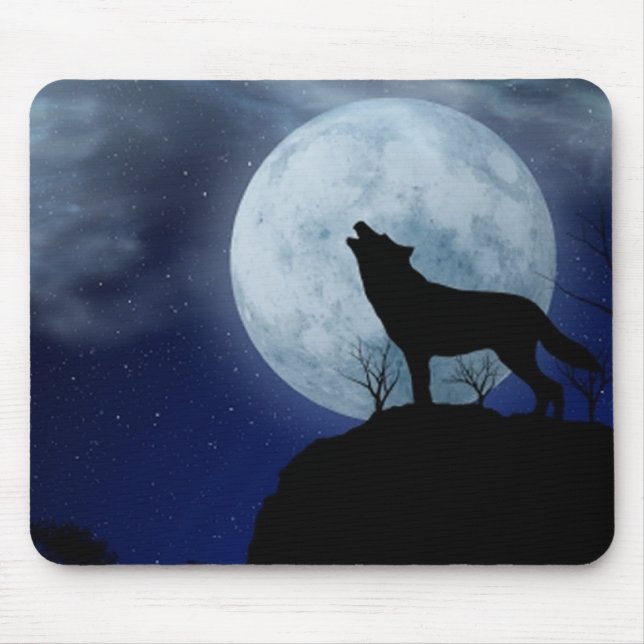 Tapis De Souris Pleine lune Wolf (Devant)
