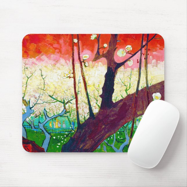 Tapis De Souris Plum à fleurs (après Hiroshige), Van Gogh (Avec souris)