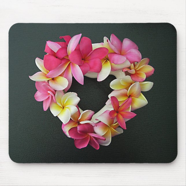 Tapis De Souris Plumeria en anneau de coeur sur le mousepad (Devant)