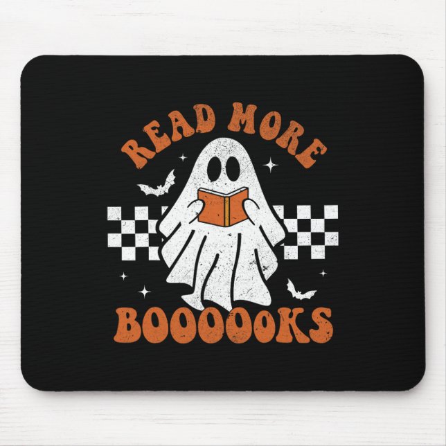 Tapis De Souris Plus de livres Cute Ghost Lecture Livre Enseignant (Devant)
