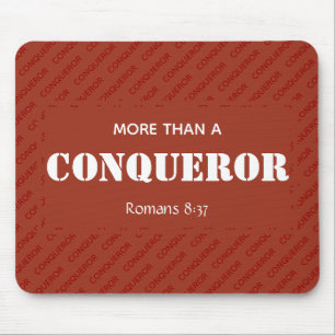 Tapis De Souris PLUS QU'UN CONQUÉRANT MOtivationnel Christian RED