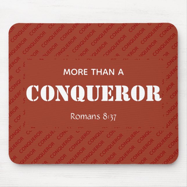 Tapis De Souris PLUS QU'UN CONQUÉRANT MOtivationnel Christian RED (Devant)