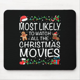 Tapis De Souris Plus susceptible de regarder les films de Noël Fam