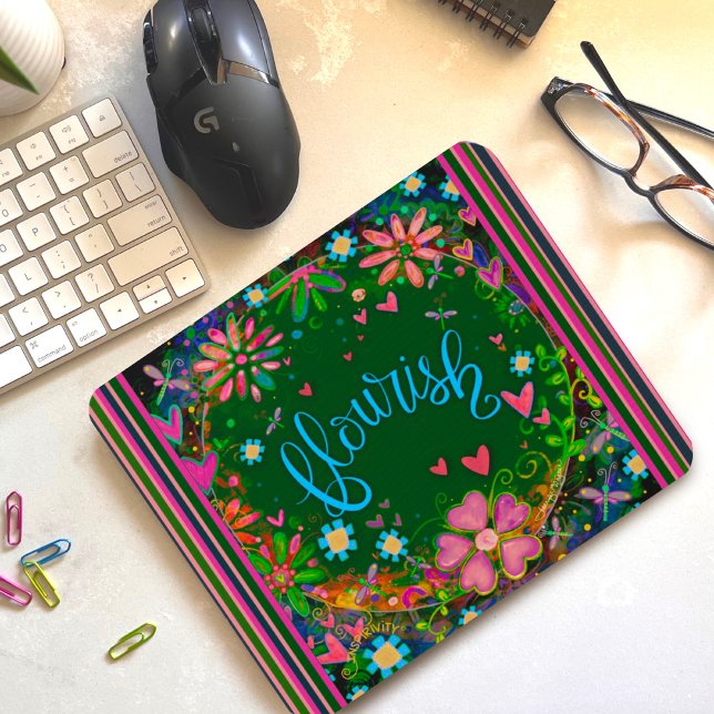 Tapis De Souris Plutôt Inspirant Floral Flourish Inspirivity (Créateur téléchargé)