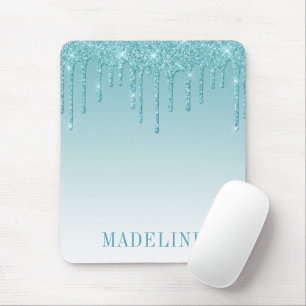 Tapis De Souris Poche de Parties scintillant Aqua tendance moderne