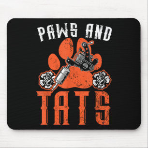 Tapis De Souris Poches Et Tats Encaissant Tatoueur Tatouant Chien 