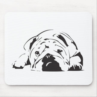 Tapis De Souris Pochoir britannique de bouledogue