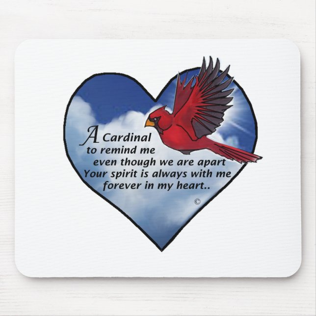 Tapis De Souris Poème cardinal de coeur (Devant)