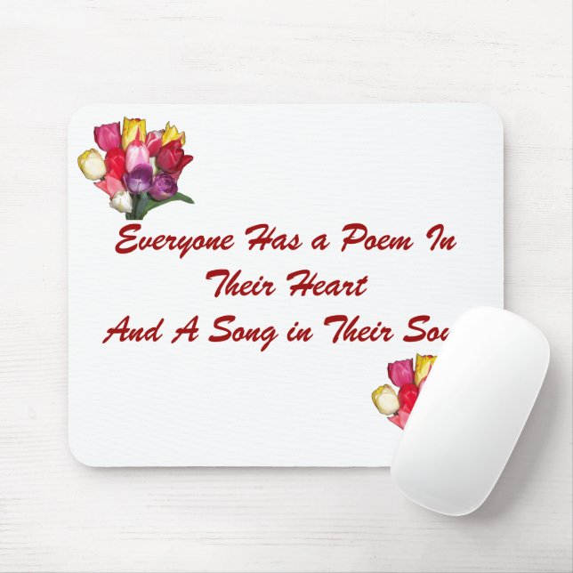 Tapis De Souris Poème d'amour floral magnifique Mousepad (Avec souris)