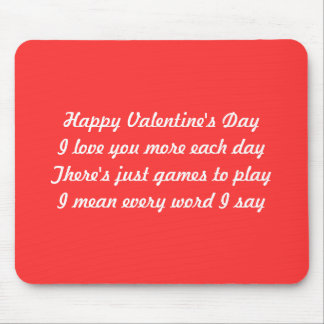 Tapis De Souris Poème de la Saint Valentin