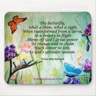 Tapis De Souris Poème du papillon 5x7 W, PraiseExpressions.Com