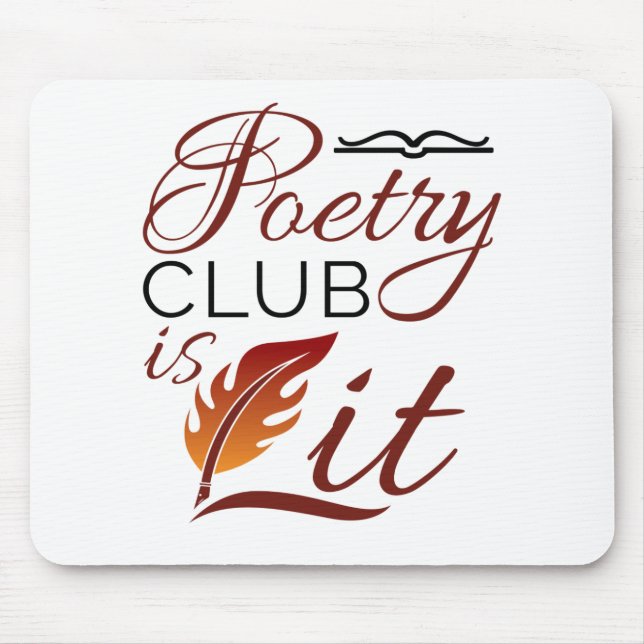 Tapis De Souris Poetry Club est Lit Poem Writer Poète (Devant)