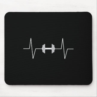 Tapis De Souris Poids Dumbbell Heartbeat Ekg Pulse Tee Gif