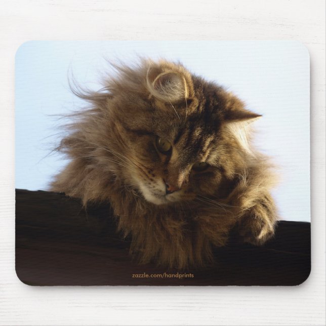 Tapis De Souris Poil long Tabby Chat Mousepad (Devant)