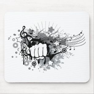Tapis De Souris Poing et musique sur