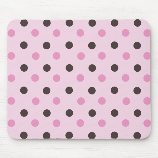Tapis De Souris Point de polka Brown et rose (Devant)