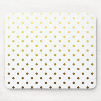 Tapis De Souris Point de polka d'or blanc