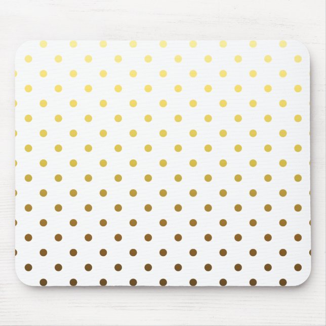 Tapis De Souris Point de polka d'or blanc (Devant)
