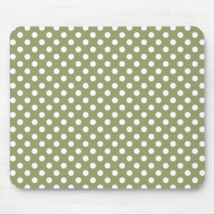 Tapis De Souris Point de polka vert de cèdre Mousepad