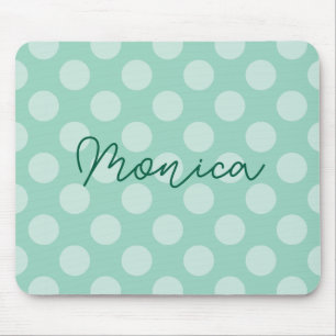Tapis De Souris Point Polka Turquoise clair personnalisé