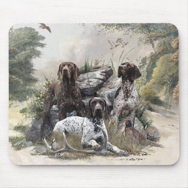Tapis De Souris Pointeur à cheveux courts allemand ou Deutsch Kurz (Devant)