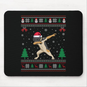Tapis De Souris Pointeur brun allemand Dabbing Chien Santa Hat C
