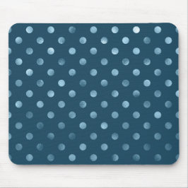 Tapis De Souris Points Aqua Polka Point Faux Faux Foil Métallurgiq