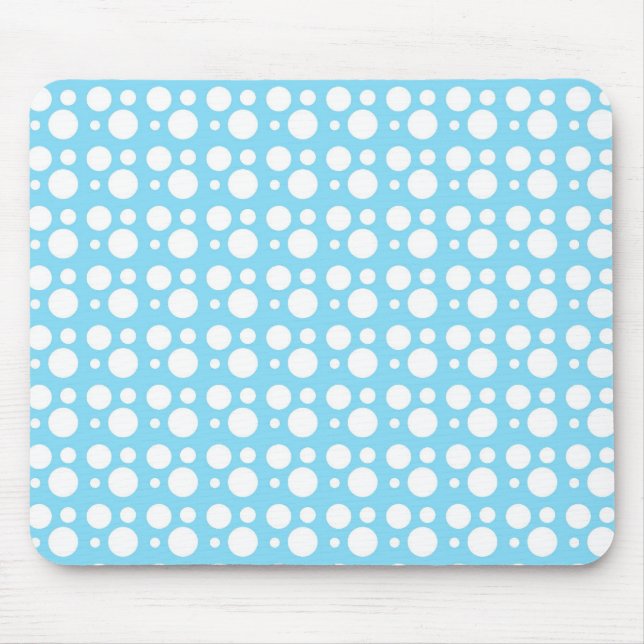 Tapis De Souris points blancs, bleu clair (Devant)