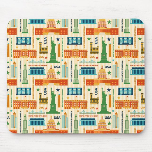 Tapis De Souris Points de repère des Etats-Unis d'Amérique (Devant)