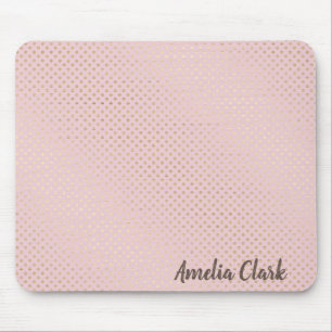 Tapis De Souris points dorés chatoyants sur rose vif