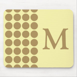 Tapis De Souris Points neutres en crème de teck avec monogramme