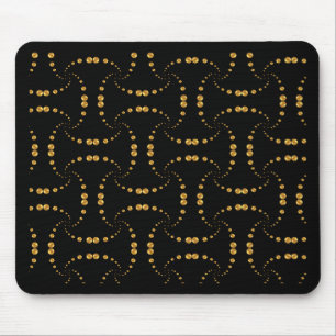 Tapis De Souris Points polka dorés sur fond noir