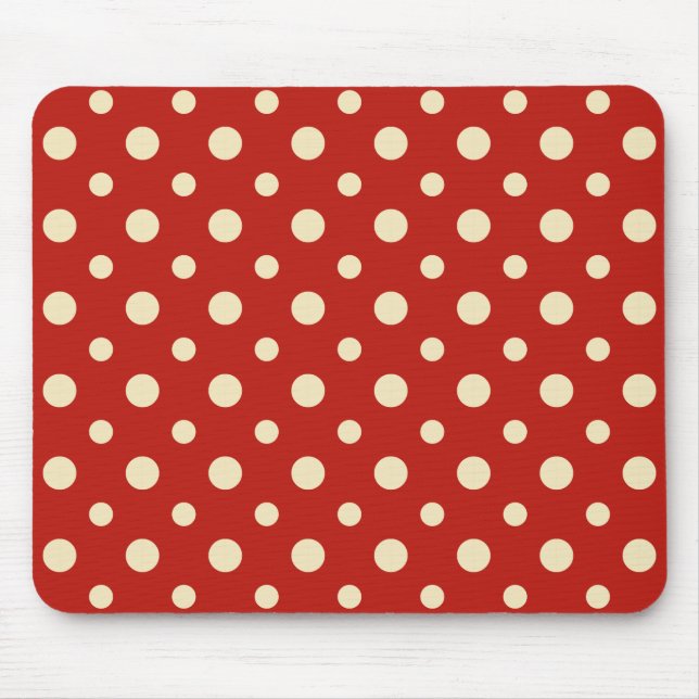 Tapis De Souris Points rétro Vanille & Mousepad fraise (Devant)