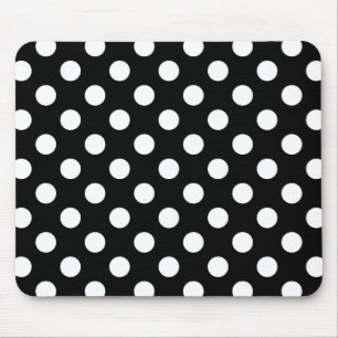Tapis De Souris Pois blancs sur noir