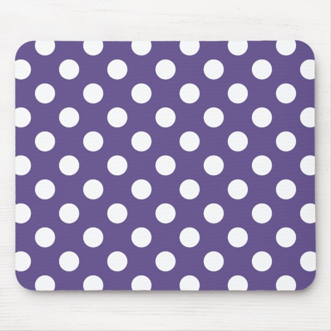 Tapis De Souris Pois blancs sur ultra violet (Devant)