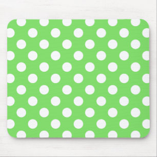 Tapis De Souris Pois blancs sur vert pomme