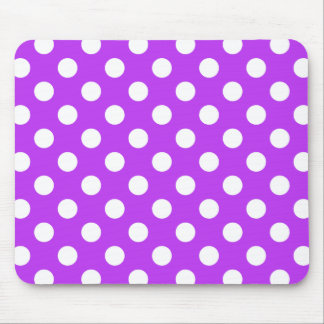 Tapis De Souris Pois blancs sur violet clair