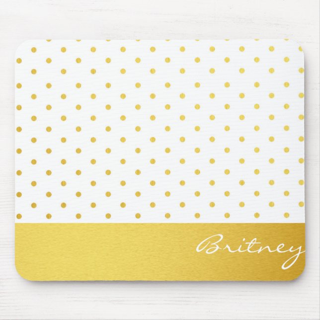 Tapis De Souris Pois d'or et monogramme - coutume (Devant)