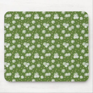 Tapis De Souris Pois et marguerites - Blanc, Sable et Palm Green