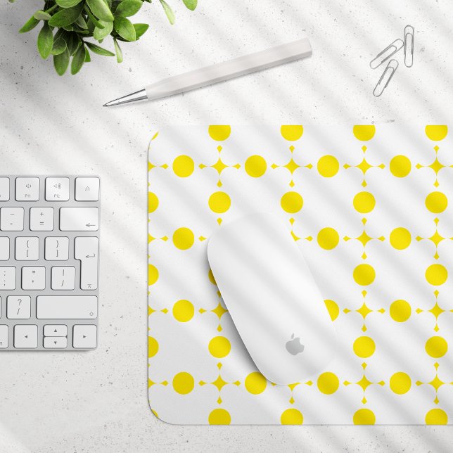 Tapis De Souris Pois Jaunes, Motif Polka Dot, Points, Pots (Créateur téléchargé)