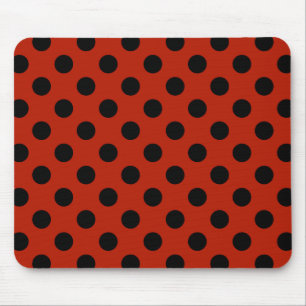 Tapis De Souris Pois noirs en rouge