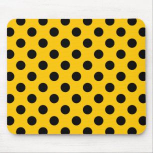 Tapis De Souris Pois noirs sur jaune