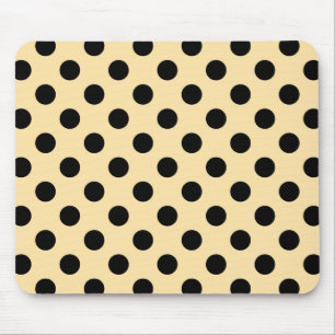 Tapis De Souris Pois noirs sur jaune pâle