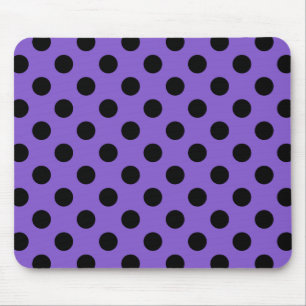 Tapis De Souris Pois noirs sur lavande