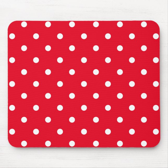 Tapis De Souris Pois rouges et blancs (Devant)