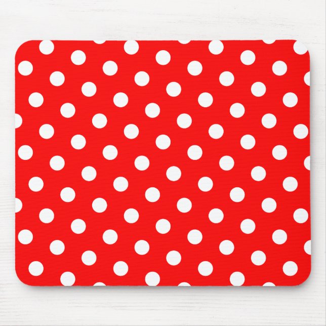 Tapis De Souris Pois rouges et blancs (Devant)