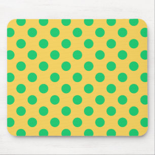 Tapis De Souris Pois verts sur jaune
