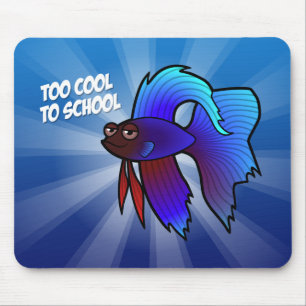 Tapis De Souris Poisson combattant ; Trop cool pour l'école